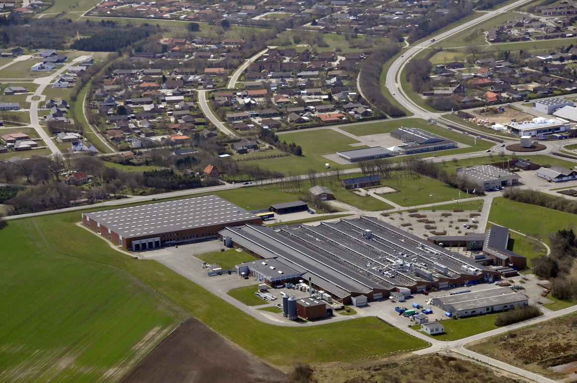 Luftfoto af Ringkøbing-Skjern ErhvervsPark's område